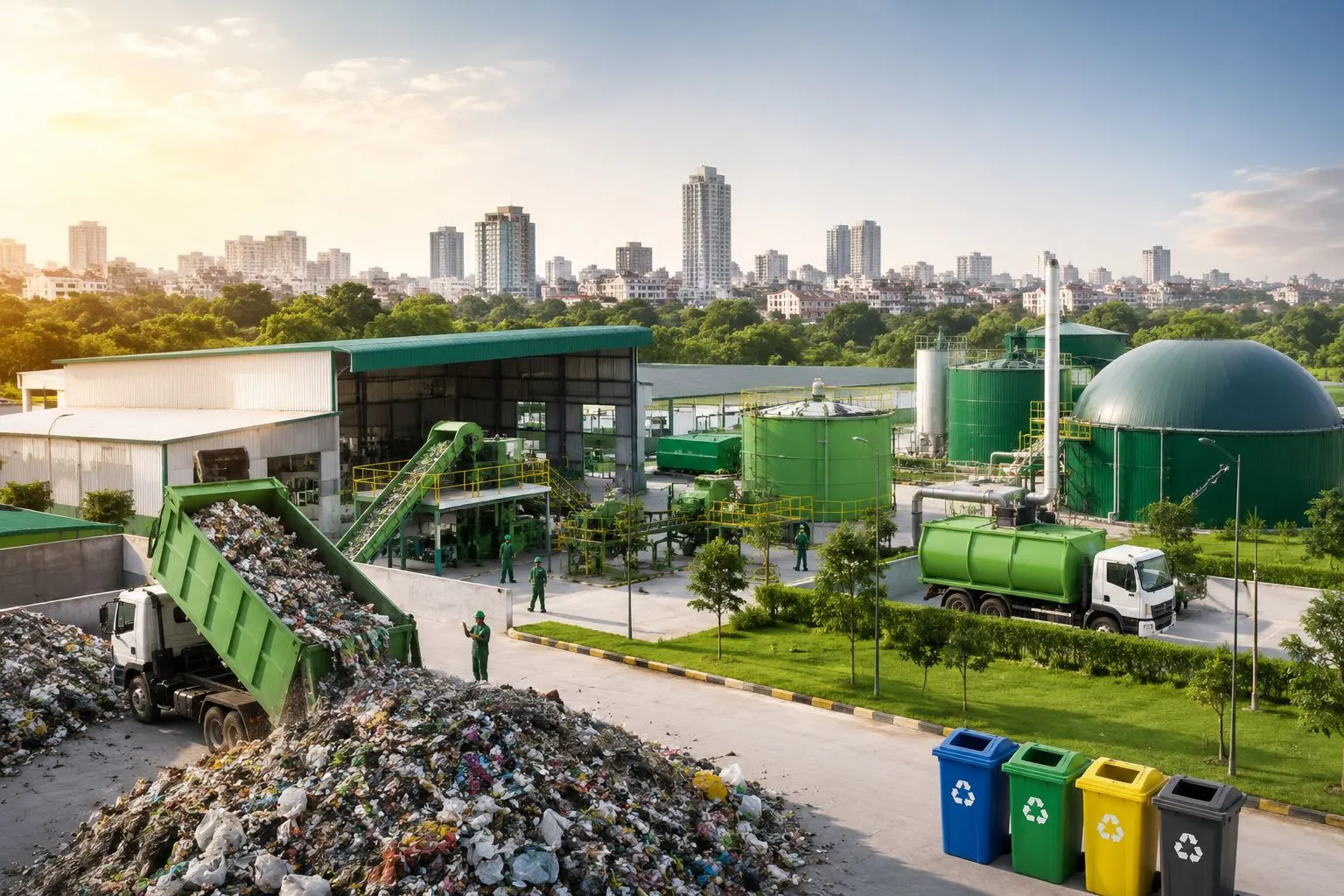 Delhi waste processing facility for solid waste management.