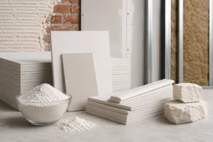 Gypsum boards and plaster materials for BIS certification.