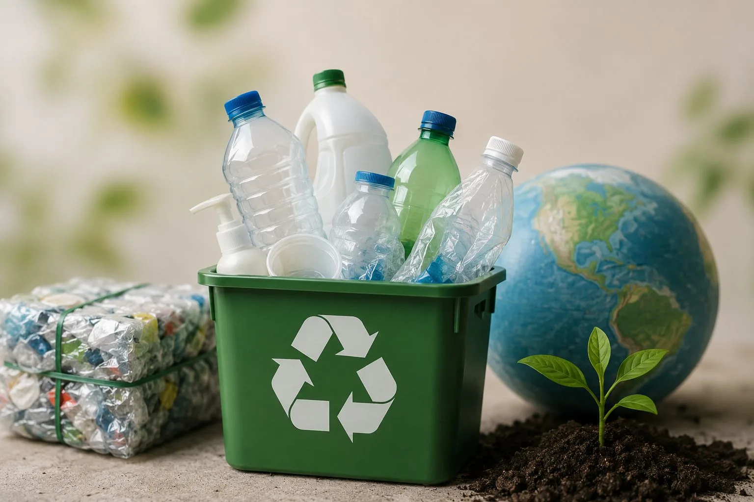 Plastic waste recycling and EPR compliance concept.